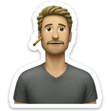 guy smoking weed sticker