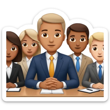 a man in a meeting with other sticker