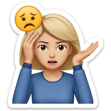 Woman smacking head sticker