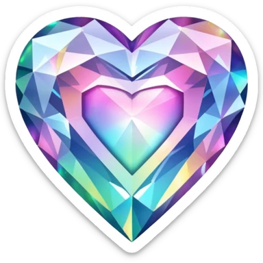 diamond themed heart sticker