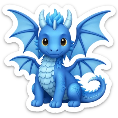 Sky dragon colour in blue and looks cute , have wings , follow the JELLYCAT sticker