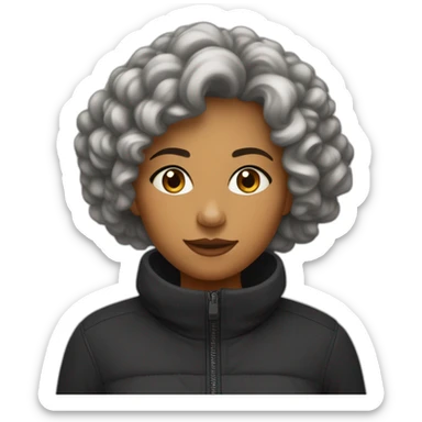 Un grand fille noir avec les cheveux bouclés noir qui reste debout  sticker