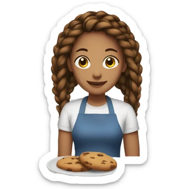quarteron woman with brown dark braids baking cookies sticker