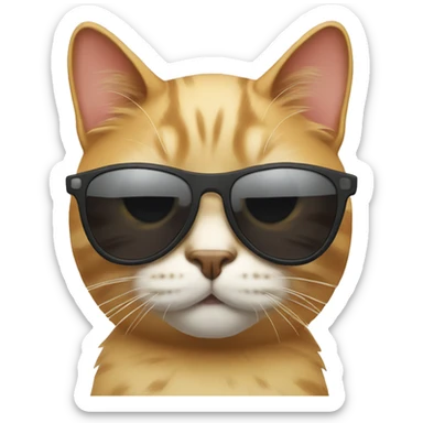 Cat with sunglasses sticker
