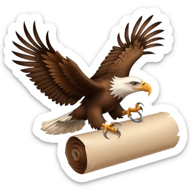 Eagle drag a roll of paper sticker