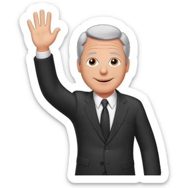 Create an emoji of Epstein waving to the camera in Family Guy style sticker