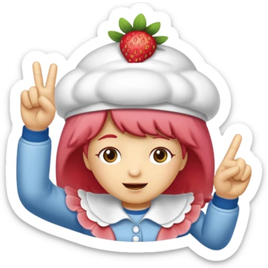 Strawberry shortcake flipping you off sticker