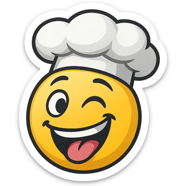 funny emoji with chef hat, remove background sticker