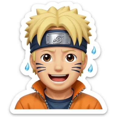 Laughing with tears naruto sticker