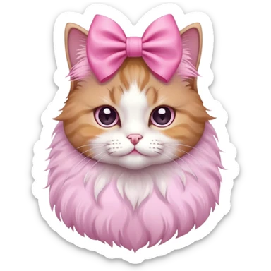 a cat with a pink bow sticker