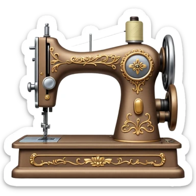 a light brown old fashioned sewing machine sticker