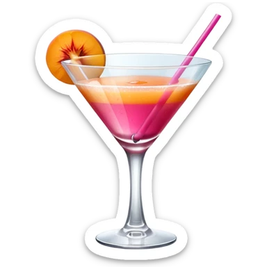 cocktail drink hot pink with an apricot daiquiri glass  sticker