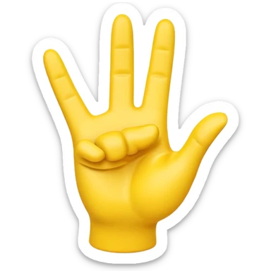 3D emoji-style icon of a yellow hand in the emoji style, making the hang loose sign.
 sticker