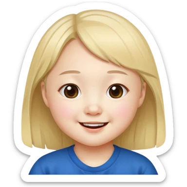 Korean girl with Down syndrome visibly  sticker