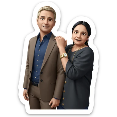 boy and girl fashion pose sticker