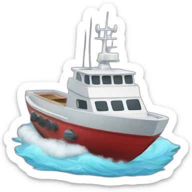 boat with rocket jet sticker