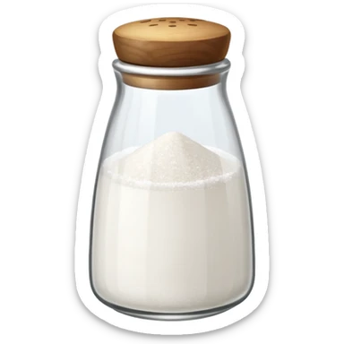 a full salt shaker with "salt" on it sticker
