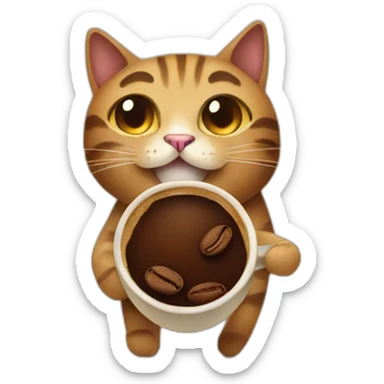 coffee bean cat sticker