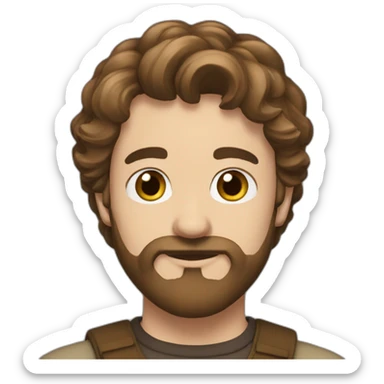 develoepr glass beard brown hair european sticker