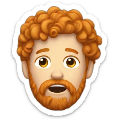 curly ginger bearded man crying sticker