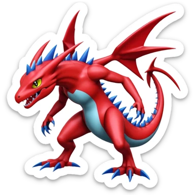 Scizor-Salamence-Garchomp-Pokémon-Digimon-Fakémon-hybrid-fusion-creature sticker