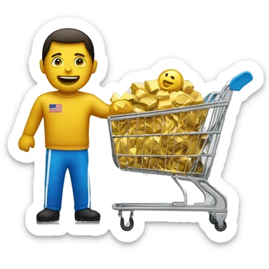 
inside a gold medal draw a shopping cart sticker