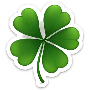 black 5 leaf clover sticker