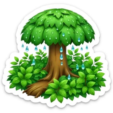 a forest were raining heavily i need a top view  sticker