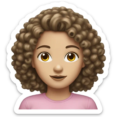 brunette curly headed white girl sticker