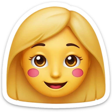 Flirty emoji face n the style of the apple iPhones face emojis and not an actual apple sticker
