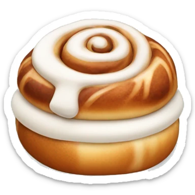 Cinnamon bun with marshmallow sticker