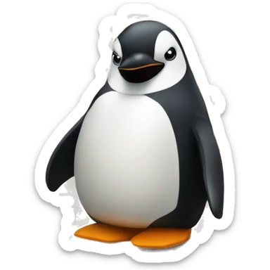 un pinguino gordo y enojado sticker