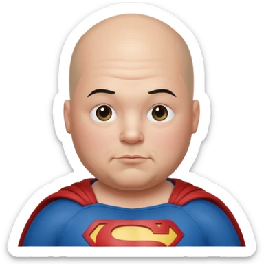 Bald chubby superman sticker