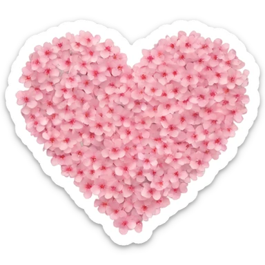 heart made out of cherry blossom petals  sticker