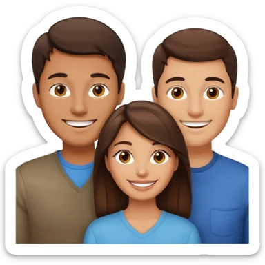 Un trouple : deux hommes  et une femme qui sont tensemble , ils sont tous blanc et brun  sticker