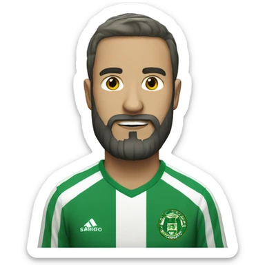 Man with beard wearing hammarby shirt sticker