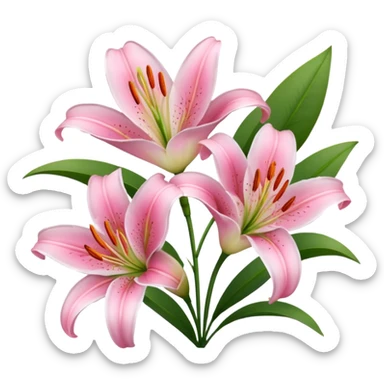 pink lilies sticker
