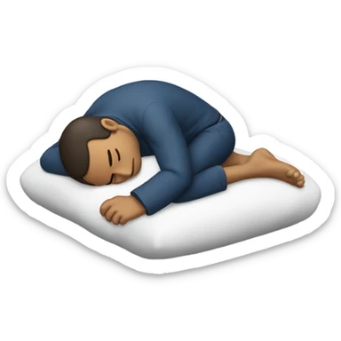 Man sleeping style look from behind, the leg look like frog that want to jump sticker