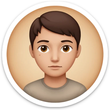 une personne de face avec des detail dans un rond  sticker