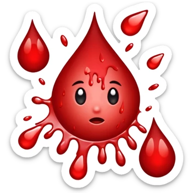 Blood droplets sputtering to the left sticker