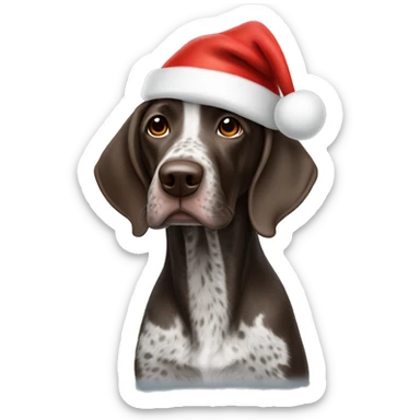 German shorthair with santa hat sticker