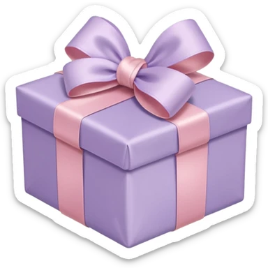 light lilac cute gift with a light pink bow, variation 4 sticker