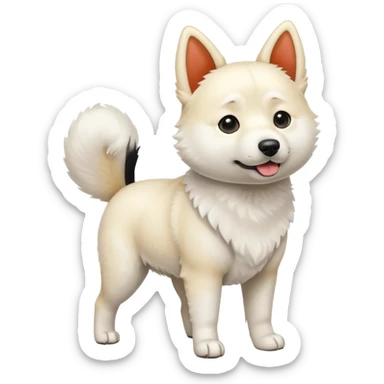 White Jindo dog sticker