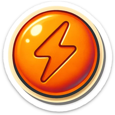 retro sticker style icon of a dalgona candy with a lightning bolt shape pressed in the center, playful and bold sticker