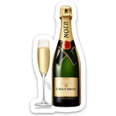 Bottle of the champagne moet and chandon  sticker
