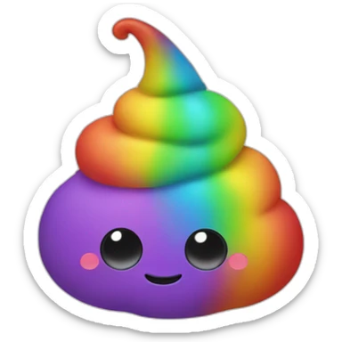 Rainbow poo sticker