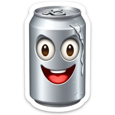 dramatically crushed soda can sticker