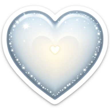 white heart with sparkles sticker