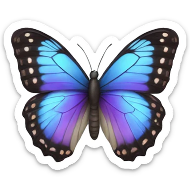 Blue and purple butterfly sticker