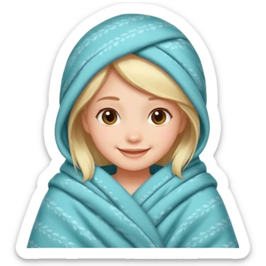 cute girl cosy blanket emoji sticker